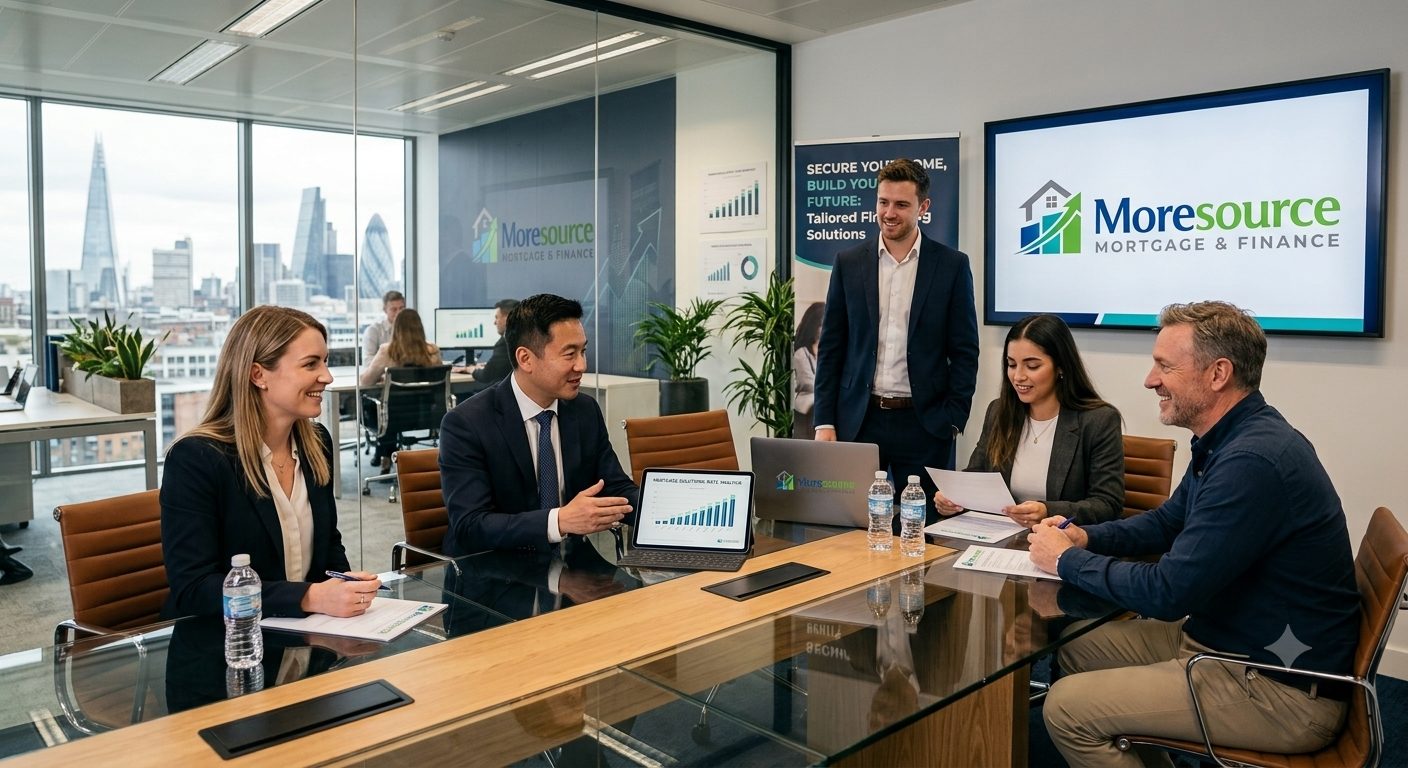 The Moresource Mortgage & Finance team meeting with a client in their office